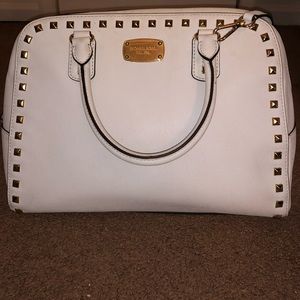 Gold stud Michael kors bag white